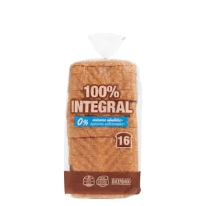 Pan de molde 100% integral Hacendado